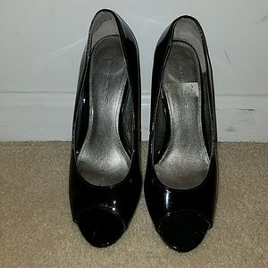 Black Peep Toe Heels